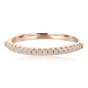Diamond Wedding Band 14k Rose Gold Ring 0.20 Carat